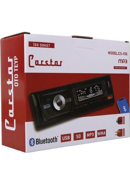 Carstar CS-920 Çift Usb/sd/fm/aux/bluetooth Kumandalı Oto Teyp 4X60 Watt fırsatları