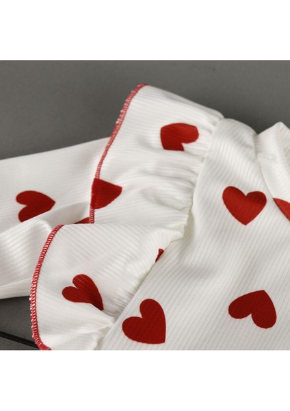 Kalp Detaylı Etekli Kurdeleli 2'li Kız Takım