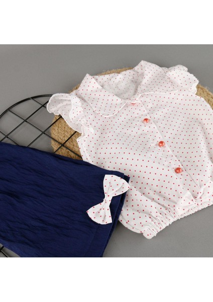 Puantiye Fiyonk Detaylı 2'li Kız Takım modelleri