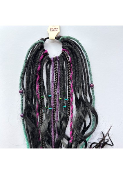 Craft Curls,night 32'li Afro Örgü, Buhar Rasta, Tığ Işi Rasta, Salaş Rasta Karışımlı Siyah ve Karışık Renkli Afro Toka modelleri