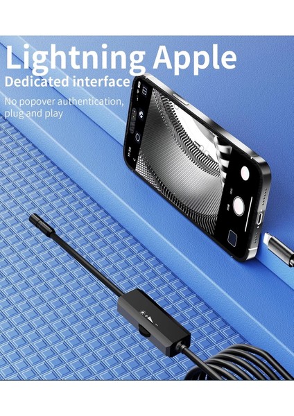 Endoskop Yılan Video Kamera Ios Uyumlu Led’li 10 Metre 7 mm Sert Kablo 2mp Full Hd ( Lisinya ) fırsatları