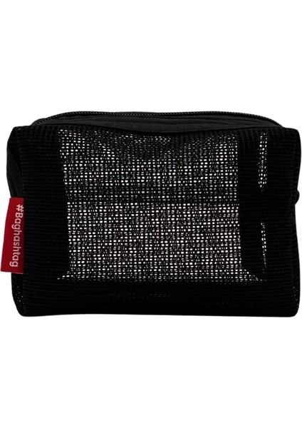 Mini Siyah File Clutch Çanta
