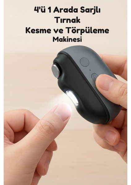 4’ü 1 Arada Şarjlı Tırnak Kesme ve Törpüleme Makinesi | LED Işıklı, Sessiz Motorlu, Taşınabilir fiyatları