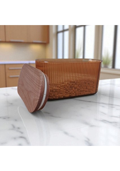 Ahşap Kapaklı Vakumlu Oval Saklama Kabı fiyatları