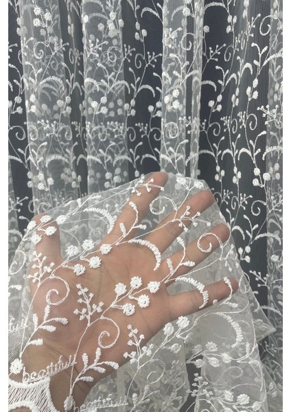 Eko 8049 Desenli 1'e 2,5 Orta Pileli Tül Perde fiyatları