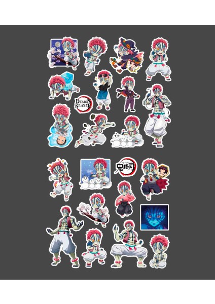 Kimetsu no yaiba-Demon Slayer Akaza -parlak kağıt 2 Li Set Anime Sticker Çıkartma fırsatları