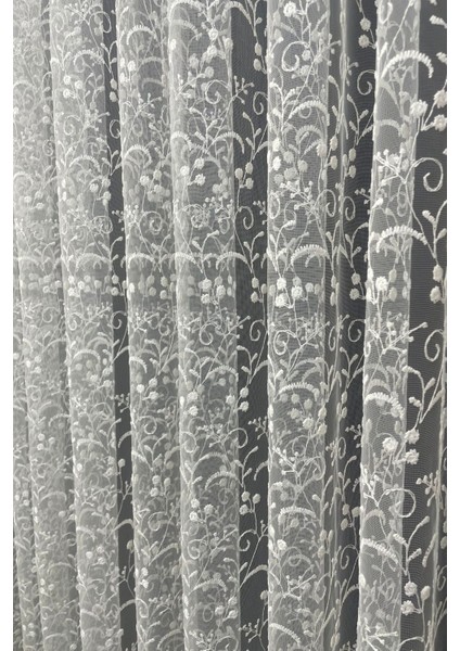 Eko 8049 Desenli 1'e 2,5 Orta Pileli Tül Perde modelleri