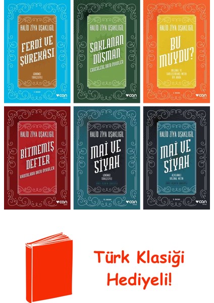Halid Ziya Uşaklıgil 6 Kitap Seti + Türk Klasiği Hediye