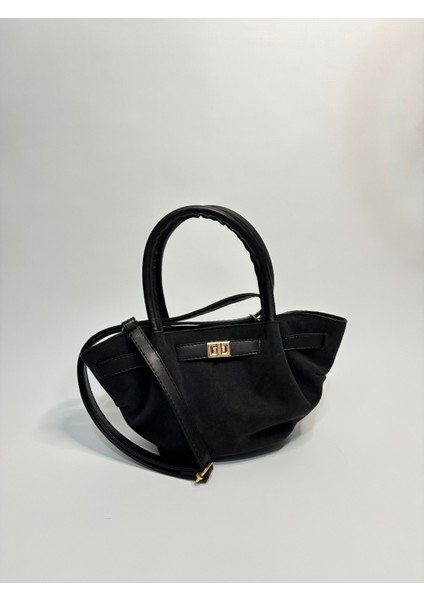 Magnolia Siyah Süet Kadın Omuz ve El Çantası