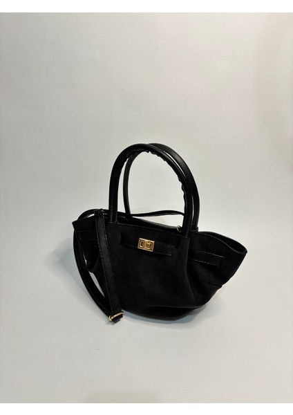 Magnolia Siyah Süet Kadın Omuz ve El Çantası