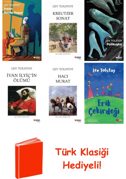 Lev Tolstoy 6 Kitap Seti + Türk Klasiği Hediye