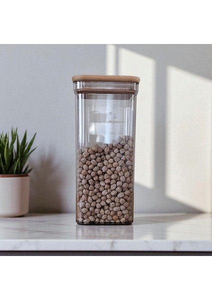 Ahşap Kapaklı Dikdörtgen Saklamakabı