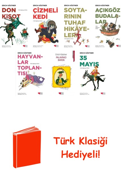 Erich Kästner 7 Kitap Seti + Türk Klasiği Hediye