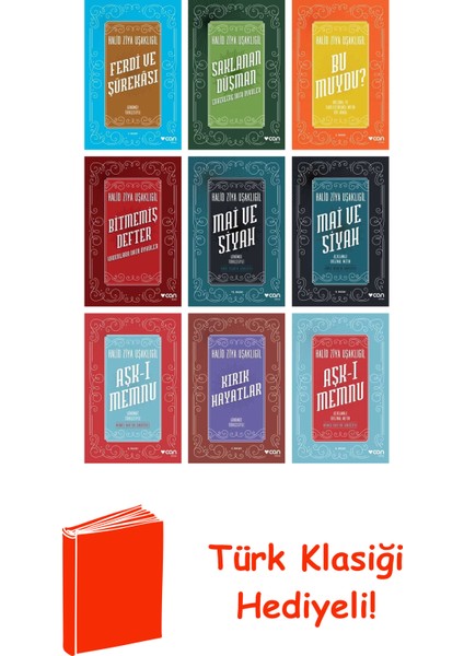 Halid Ziya Uşaklıgil 9 Kitap Seti + Türk Klasiği Hediye