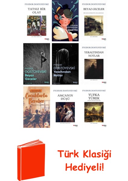 Fyodor Dostoyevski 9 Kitap Seti + Türk Klasiği Hediye