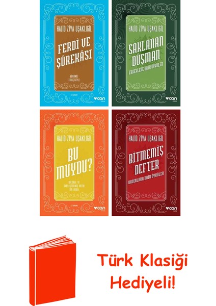 Halid Ziya Uşaklıgil 4 Kitap Seti + Türk Klasiği Hediye