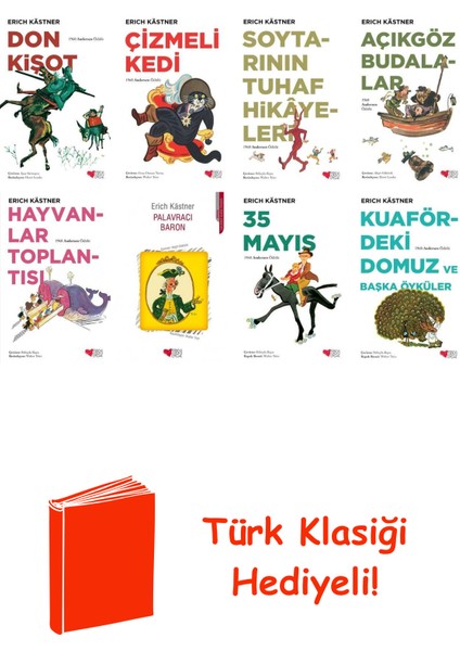 Erich Kästner 8 Kitap Seti + Türk Klasiği Hediye