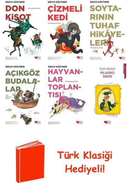 Erich Kästner 6 Kitap Seti + Türk Klasiği Hediye