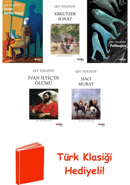 Lev Tolstoy 5 Kitap Seti + Türk Klasiği Hediye