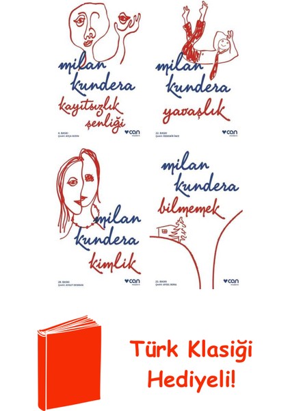 Milan Kundera 4 Kitap Seti + Türk Klasiği Hediye
