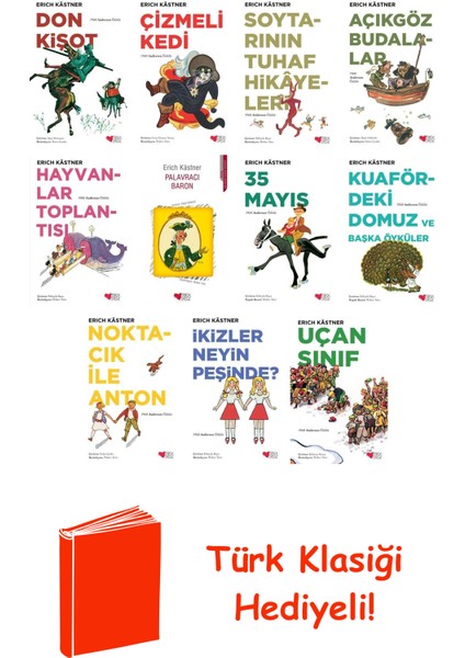 Erich Kästner 11 Kitap Seti + Türk Klasiği Hediye