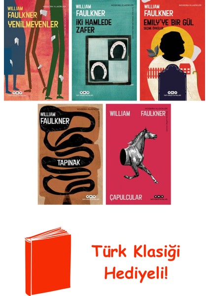 William Faulkner 5 Kitap Seti + Türk Klasiği Hediye