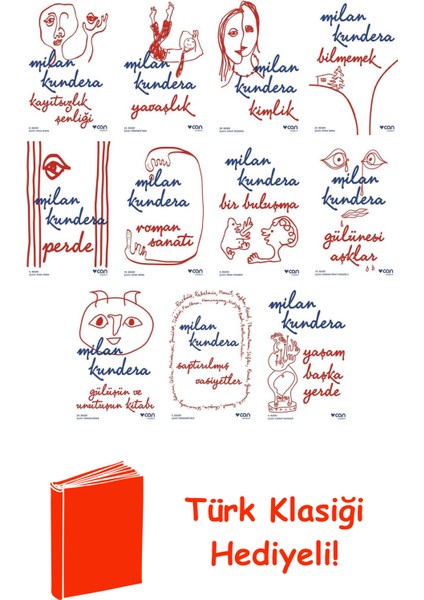 Milan Kundera 11 Kitap Seti + Türk Klasiği Hediye