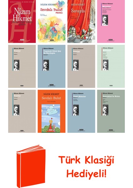 Nâzım Hikmet 12 Kitap Seti + Türk Klasiği Hediye