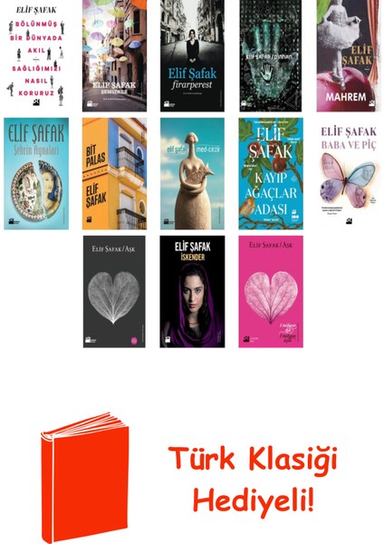Elif Şafak 13 Kitap Seti + Türk Klasiği Hediye