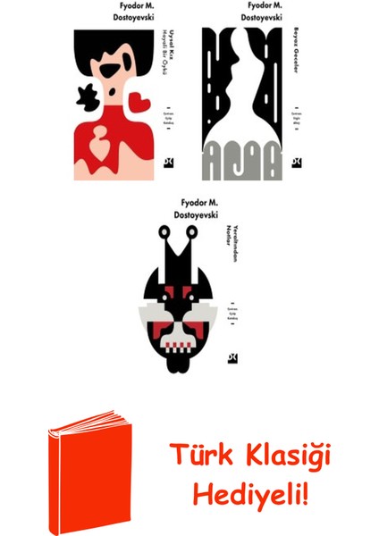 Fyodor M. Dostoyevski 3 Kitap Seti + Türk Klasiği Hediye