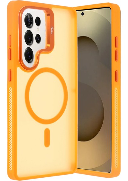 More-Tr Joko Samsung Galaxy S25 Ultra Flet Lens Magsafe Kapak - Turuncu