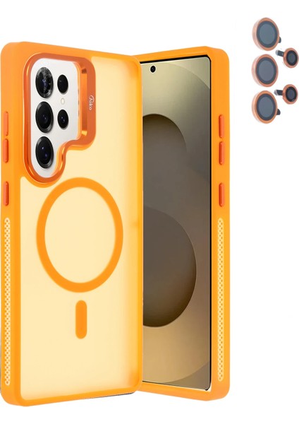 More-Tr Joko Samsung Galaxy S25 Ultra Flet Lens Magsafe Kapak - Turuncu fiyatları