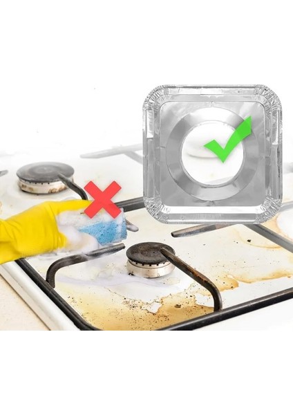 Kare Ocak Üstü Yağ Koruyucu Alüminyum Levha 23*23 cm 10 Adet (4741) fırsatları