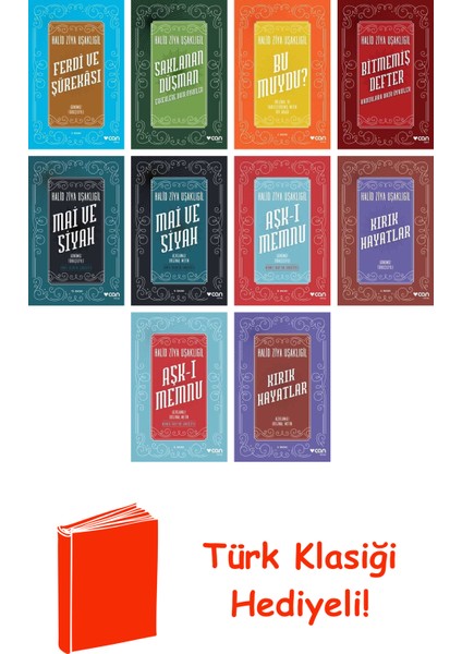 Halid Ziya Uşaklıgil 10 Kitap Seti + Türk Klasiği Hediye