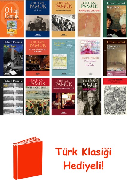 Orhan Pamuk 15 Kitap Seti + Türk Klasiği Hediye