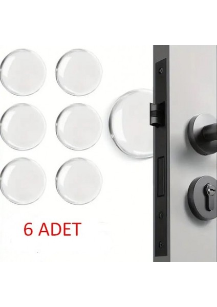 Şeffaf Silikon Mobilya ve Kapı Durdurucu Darbe Pedi 6 lı (4741)