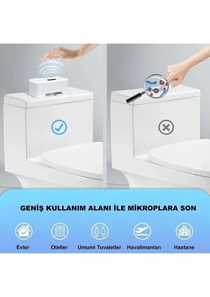 Otomatik Wc Tuvalet Sifonu Kızılötesi Sensörlü Temassız Akıllı Sensör Şarjlı Dahili Pil