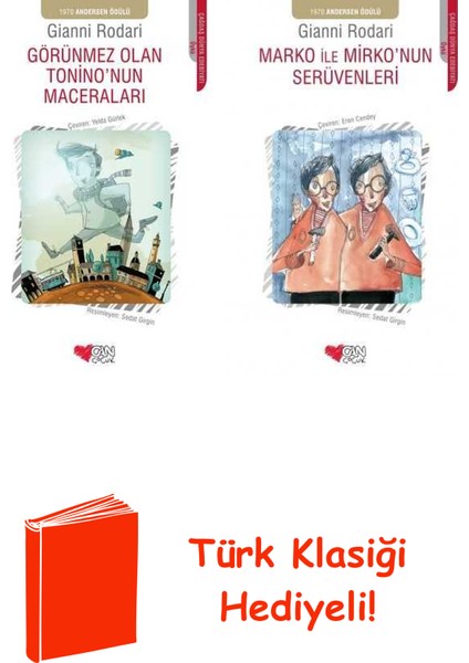 Gianni Rodari 2 Kitap Seti + Türk Klasiği Hediye