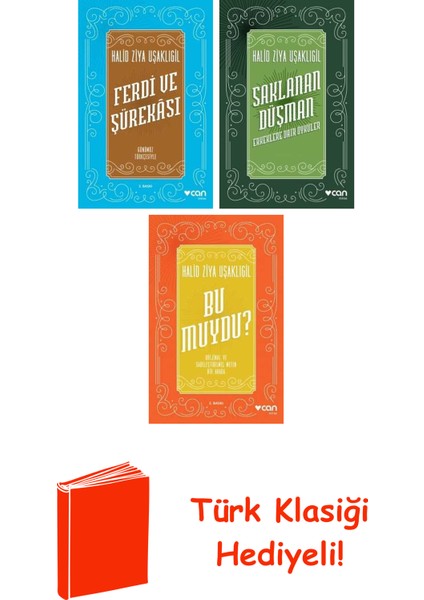 Halid Ziya Uşaklıgil 3 Kitap Seti + Türk Klasiği Hediye