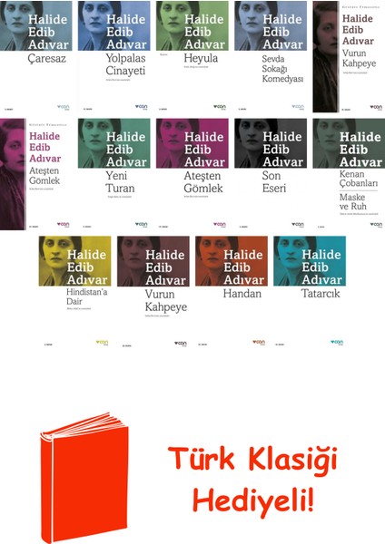 Halide Edib Adıvar 14 Kitap Seti + Türk Klasiği Hediye