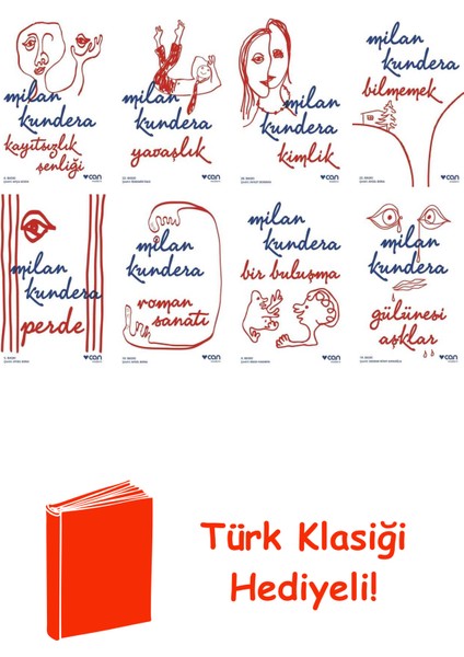 Milan Kundera 8 Kitap Seti + Türk Klasiği Hediye