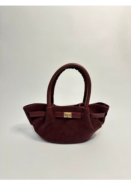 Magnolia Bordo Süet Kadın Omuz ve El Çantası modelleri