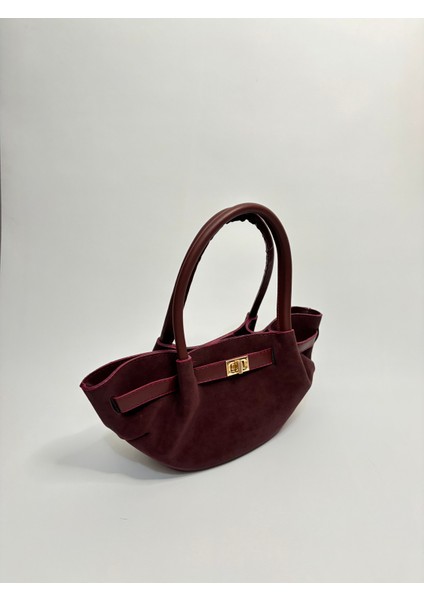 Magnolia Bordo Süet Kadın Omuz ve El Çantası fırsatları