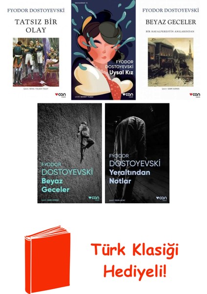 Fyodor Dostoyevski 5 Kitap Seti + Türk Klasiği Hediye