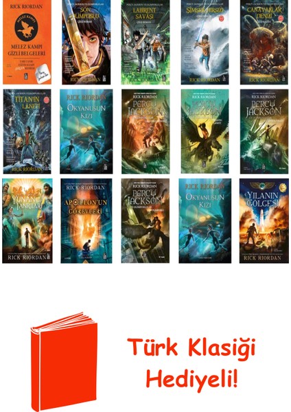 Rick Riordan 15 Kitap Seti + Türk Klasiği Hediye