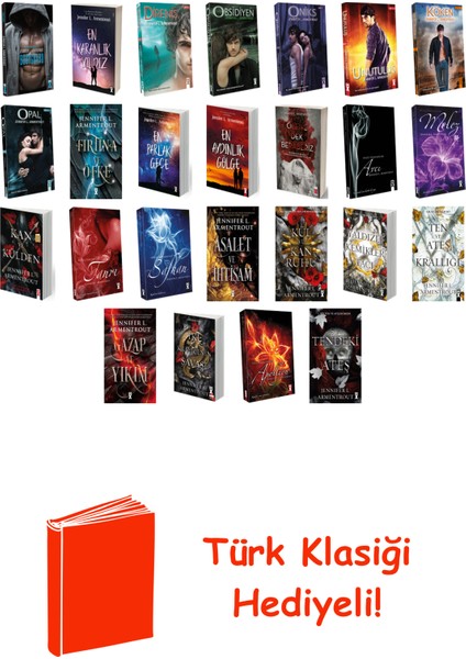 Jennifer L. Armentrout 25 Kitap Seti + Türk Klasiği Hediye