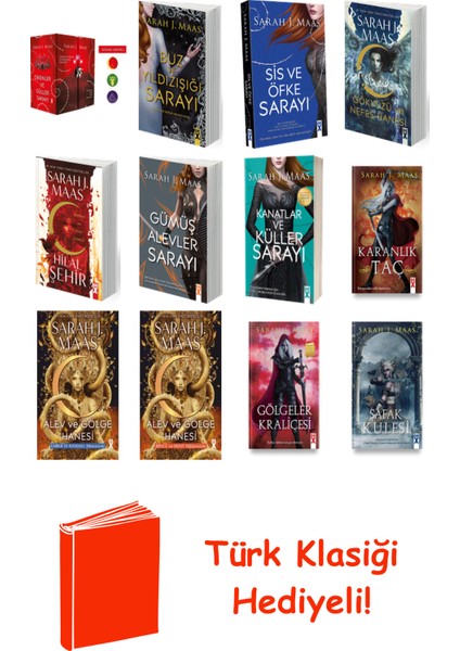 Sarah J. Maas 12 Kitap Seti + Türk Klasiği Hediye