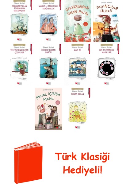 Gianni Rodari 10 Kitap Seti + Türk Klasiği Hediye