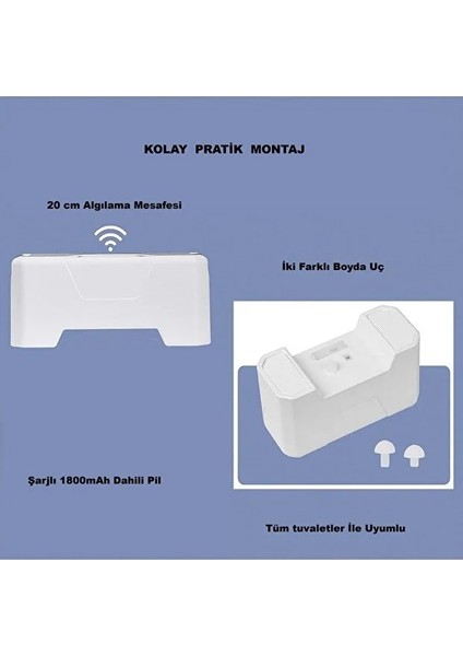 Otomatik Wc Tuvalet Sifonu Kızılötesi Sensörlü Temassız Akıllı Sensör Şarjlı Dahili Pil fırsatları