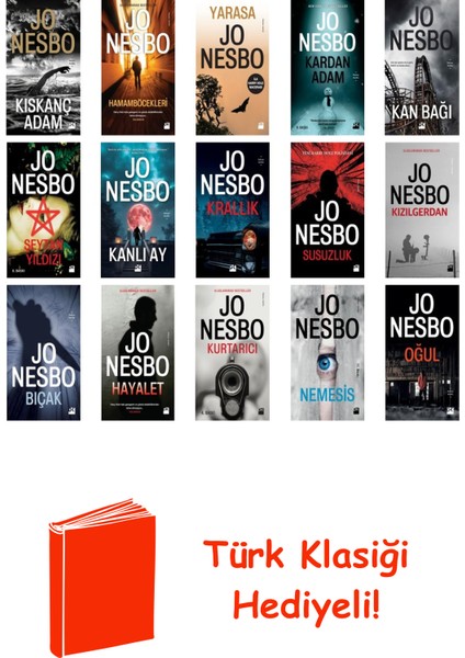 Jo Nesbo 15 Kitap Seti + Türk Klasiği Hediye